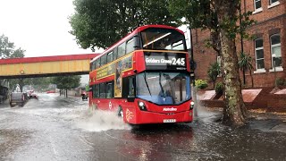 Buses at Cricklewood amp Heavy Rain Leads to Local Flooding [upl. by Corkhill867]