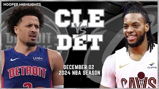 Cleveland Cavaliers vs Detroit Pistons Full Game Highlights  Dec 2  2024 NBA Season [upl. by Nyliram]