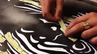 STENCIL ART Zebra Man Black n Gold [upl. by Leugimsiul]