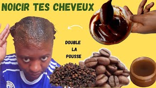 COMMENT NOIRCIR LES CHEVEUX BLANCS AVEC DU CAFÉ amp GIROFLE [upl. by Chadbourne]