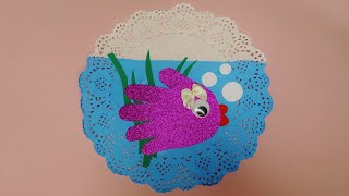 DIY  How to Make a Cute Handprint Fish Tank  Easy Paper Doily Summer Crafts  Decoration Idea [upl. by Eunice]