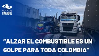 Transportadores bloquean tres vías en Santander exigen que precio del ACPM vuelva a la normalidad [upl. by Moht]