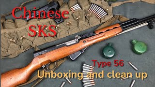 Chinese SKS from JampG sales Unboxing and cleanup [upl. by Ahtennek]