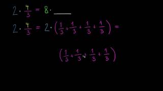 Násobení celého čísla a zlomku  Zlomky  Matematika  Khan Academy [upl. by Gnol]