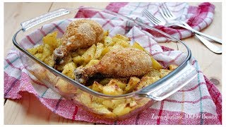 Fusi di pollo al forno con patate  croccanti e gustosi [upl. by Asimaj]