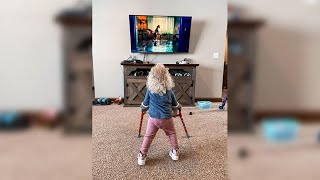 Toddler with Spina Bifida Meets Paralympian quotShe has crutches like mequot [upl. by Ellerad]