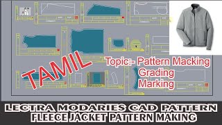 Lectra Modaries Fleece Jacket Pattern Making Tutorial [upl. by Eytteb]