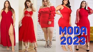 Vestidos de moda 20232024cómo combinar un vestido rojo con estilo ✅ looks y outfis con vestido rojo [upl. by Aay]