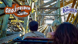 August 2022 Ghost Rider Roller Coaster Third Row On Ride 4K POV Knotts Berry Farm [upl. by Rushing]