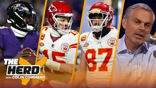 Lamar Mahomes Kelce highlight Colins Top 10 AFC Championship players  NFL  THE HERD [upl. by Etteniuqna342]