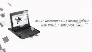 1U 17quot DVID HDMI and VGA Ultra High Resolution 1920 x 1200 Rackmount Monitor Keyboard Drawer [upl. by Lira]