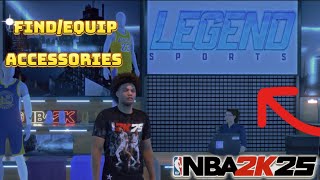 HOW TO BUY amp EQUIP ACCESSORIES FOR MyCareer PROAM REC CENTER amp THE CITY IN NBA 2K25 NEXT GEN [upl. by Ecirehc]