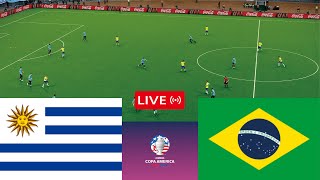 🔴 Uruguay vs Brazil LIVE COPA AMERICA 2024 Full Match  videogame simulators [upl. by Jarek]