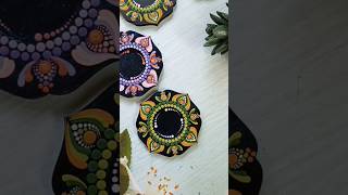 Adding vibrancy to these tea light holders with varnish diwali diwalidecoration [upl. by Auqinahc825]