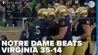 Notre Dame beats Virginia 3514 [upl. by Elawalo]