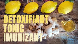 Suc concentrat de ghimbir lămâie și miere detoxifiant antioxidant tonic [upl. by Jayne]