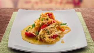 RECEITA SPAGHETTI DE PUPUNHA MEDITERRÂNEO QUALIDORO  Chef Giorgio Ridolfi [upl. by Eisac100]