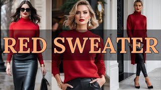 Stylish Red Sweater Outfit Ideas  Bold amp Cozy Looks You’ll Love  Fashion Trends 2025 [upl. by Aneladgam]