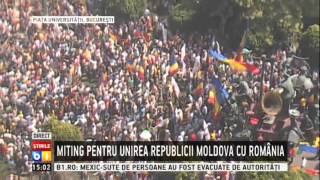 Miting pentru unirea Republicii Moldova cu România [upl. by Bentlee65]