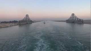 Suez Canal Egypt  Southbound passage through the Suez Canal HD 2013 [upl. by Sehcaep232]