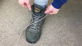 How to tie hiking boots heel lock lacing [upl. by Bloxberg]