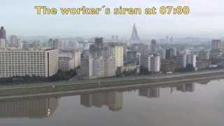 Morning siren in Pyongyang DPRK [upl. by Latreshia]