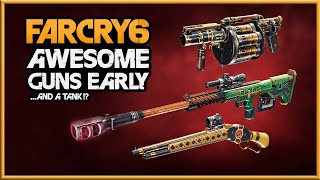 Far Cry 6  ADVANCED GUN GUIDE  Powerful Weapons Early [upl. by Airalav]