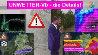 UNWETTERVb  die Details Starkregen amp Schnee Hochwasser amp Glätte Lawinen und Schneebruch  Trend [upl. by Analise]