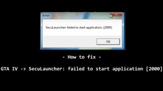 Fix GTA IV Seculauncher Failed to start application 2000 [upl. by Eugeniusz]