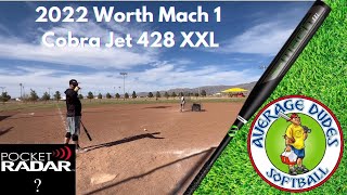 2022 Worth Mach 1 Cobra Jet 428 XXL Slowpitch Softball Bat Review  Average Dudes Softball [upl. by Tamara]