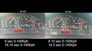 BMW E46 320i m54b22 acceleration 0200Kph stock vs mild ecu tune  remap [upl. by Wanfried]