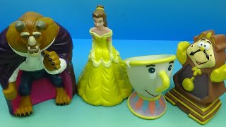 1992 BEAUTY and the BEAST DISNEY CLASSICS set of 4 PIZZA HUT HAND PUPPETS VIDEO REVIEW [upl. by Enellek]