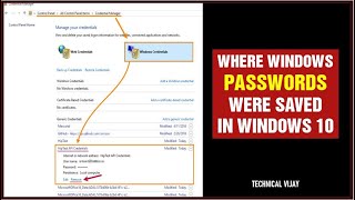 How to View Saved Passwords on Windows 10  Find all Saved Password Genuine  Technical Vijay [upl. by Ellsworth]