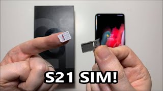 How to Insert SIM Card Samsung Galaxy S21  S21  S21 Ultra 5G No MicroSD [upl. by Nedah]