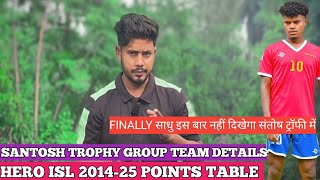 Hero Isl Points Table 202425 With Santosh Trophy Group Wise Team Details [upl. by Florrie]