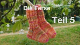 BABYSOCKEN  KINDERSOCKEN STRICKEN  TEIL 5  Die Ferse [upl. by Luapnaej724]