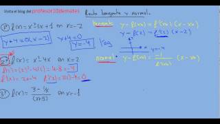 recta tangente y normal de una función en un punto 3 [upl. by Lucic288]