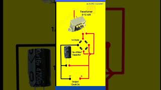 How to make ac to DC voltage convert circuit diagram  ytshorts [upl. by Oileduab564]