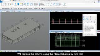 AECOsim CONNECT  Sample Video 11  Place Columns by Grids [upl. by Adilen708]