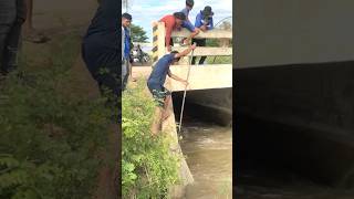 Village Boy Using Scoop Net on Stream Water  Nimitt Fishing video short fishing outdoors [upl. by Marlie]