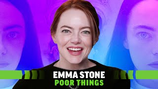 Emma Stone Interview There Was Zero Embarrassment on the Poor Things Set [upl. by Skier]