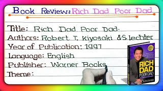 rich dad poor dad  rich dad poor dad review  rich dad poor dad summary  book review writing [upl. by Uaerraj]