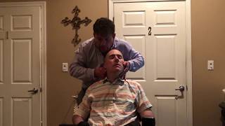 Chiropractic adjustment on C4C6 Quadriplegic – coccyxtailbone back and neck adjustment [upl. by Kiker]