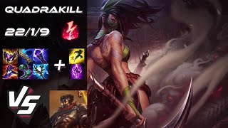 MID Akali vs Viktor QUADRAKILL  EU Challenger Patch 1421 [upl. by Phox]