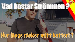 Vad kostar strömmen i Husbilen  Hur länge räcker husbilsbatteriet när du Fricampar [upl. by Polak455]