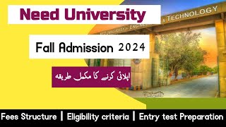 NED University of engineering and technology fall admission 2024  NED University  How to apply NED [upl. by Leuqram620]