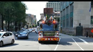 Échelle 405 du SIM répond appel au CentreVille de Montreal Ladder 405 of the MFD responds downtown [upl. by Thurmann]