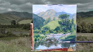 PAINTING OUTDOORS  Capturing a Landscape in Oils [upl. by Artiek]