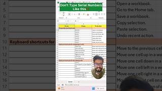 Dont Type Serial Numbers in Excel‼️ Instead Use Special Trick excel exceltips exceltrick shorts [upl. by Notnef783]