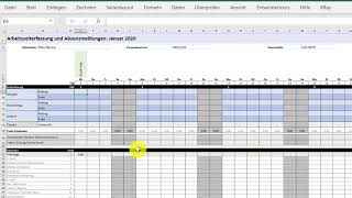 BusyAntPro Arbeitszeit und Absenzerfassungs Excel Vorlage [upl. by Goda67]